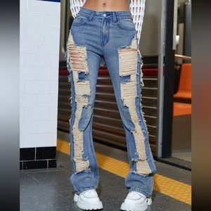 Flare Leg Ripped Jean